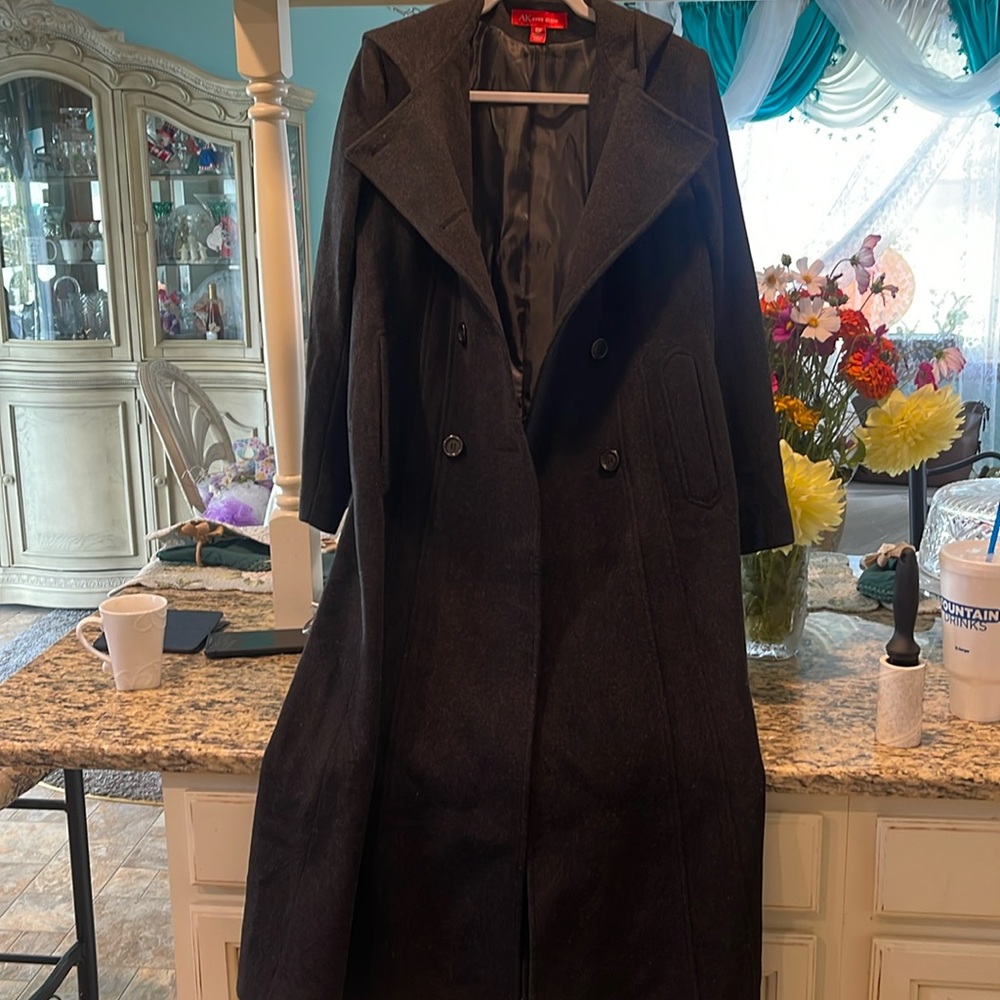 Black wool pea coat